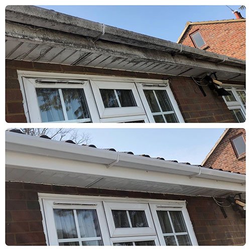 Before and after fascia cleaning in Limerick